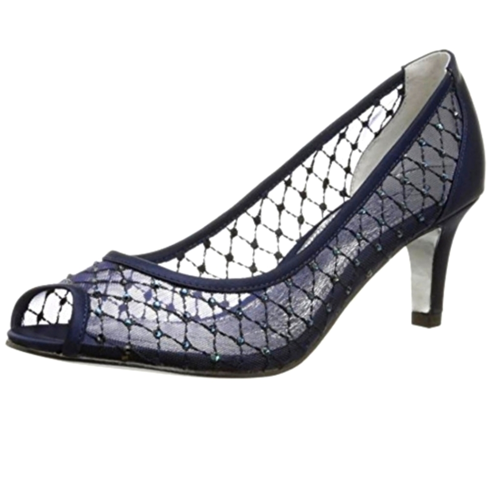 Adrianna Papell Sequin Shoes Navy Sz 5.5